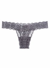 CLEARANCE - Cosabella Never Say Never Cozie Relaxed Thong in Anthracite - O/S
