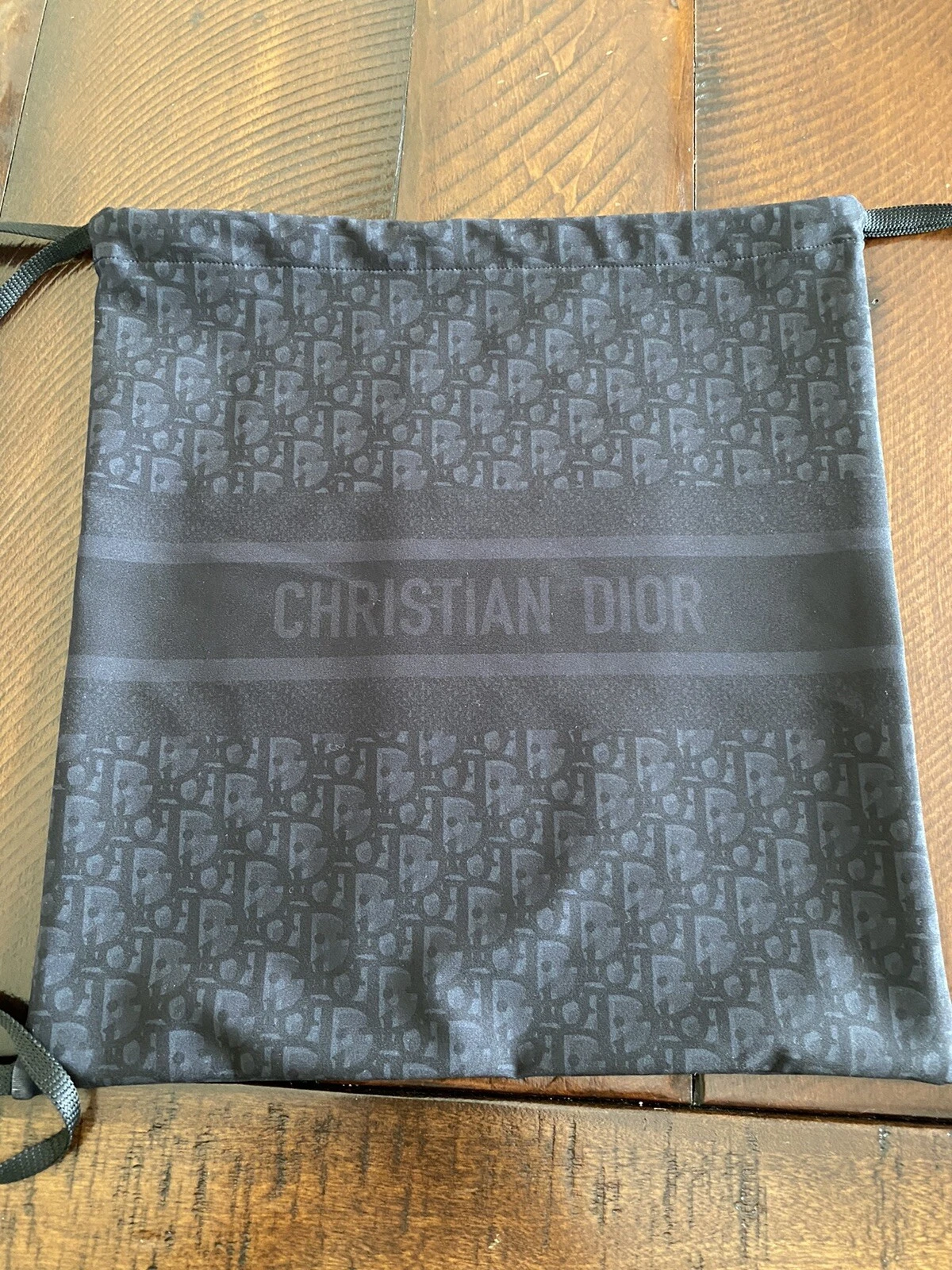 Neuf dans sa boîte Christian Dior noir logo oblique accessoire pochette pochette cravate bag