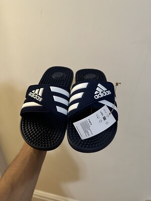 Adidas Mens Adissage Slide F35579 Dark Blue with White, Size 10