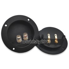 2pcs Round Pure Copper 2 Way Speaker Junction Box Terminal Binding Post OD-104mm