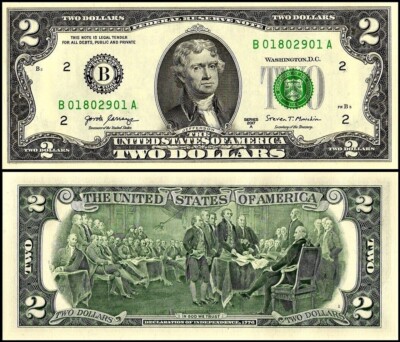 USA Banknote $2 Dollars Bill Federal Reserve Note - 2017A aUNC | eBay