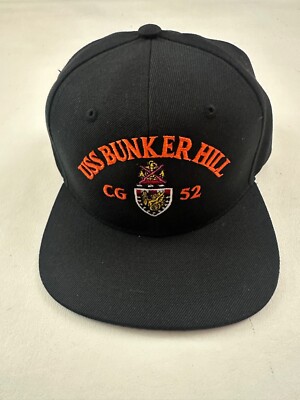 USS BUNKER HILL CG 52 United States Black Snapback Hat Cap