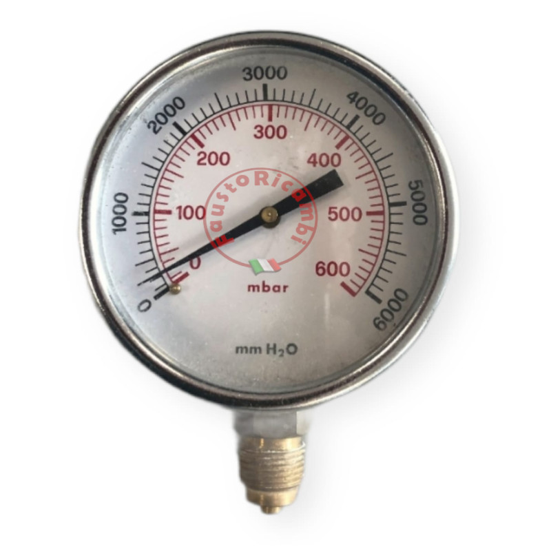 Manometro per Gas 6000mm H2O Ø 80mm | Attacco Radiale Professionale
