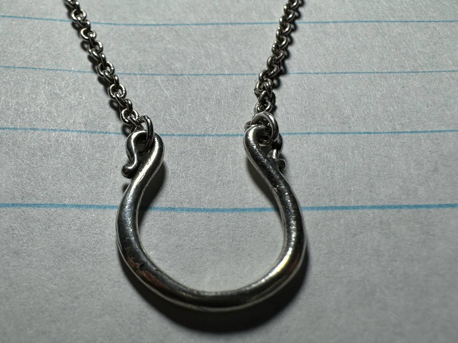 James Avery Changeable Charm Holder Necklace Sterling Silver Horseshoe 18 Inches Falak Tayyeb