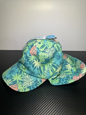Carter's Child of Mine Toddler Floral Swim Legionnaire Hat Size 2-5T UPF 50+ New