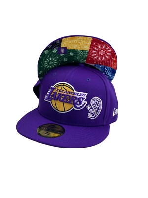 Los Angeles Lakers NBA New Era purple Paisley UV 59FIFTY fitted hat cap 