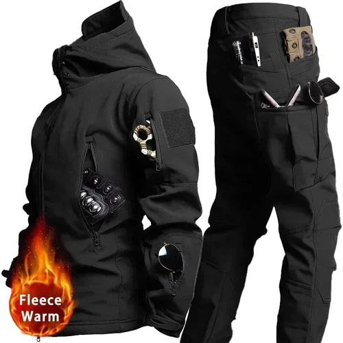 Nuovo set impermeabile per uomo giacca invernale con cappuccio + pantaloni set 2 pezzi - Foto 29 di 42