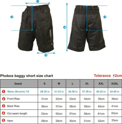 Men' Bike Shorts, Cyclin Shorts, Mountain Bike Shorts MTB Shorts Loose Fit with - Picture 2 of 20