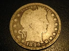 1896-P 90% Silver Barber Quarter