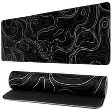 Gaming Mouse Pad Topographic Contour Large Desk Mat Long Computer Keyboard Mouse