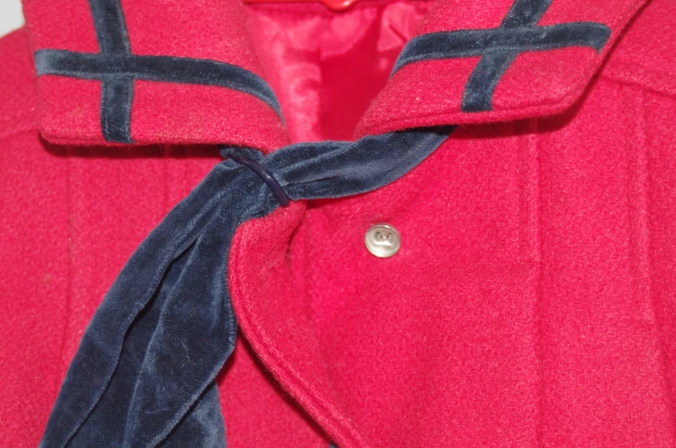 Abrigo de vestir de lana rojo vintage Rothschild para niñas 4 EE. UU. Foto 3 de 4