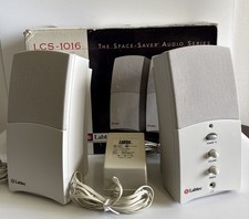 Vintage LCS-1016 Labtec Computer Speakers Wired Set Of 2