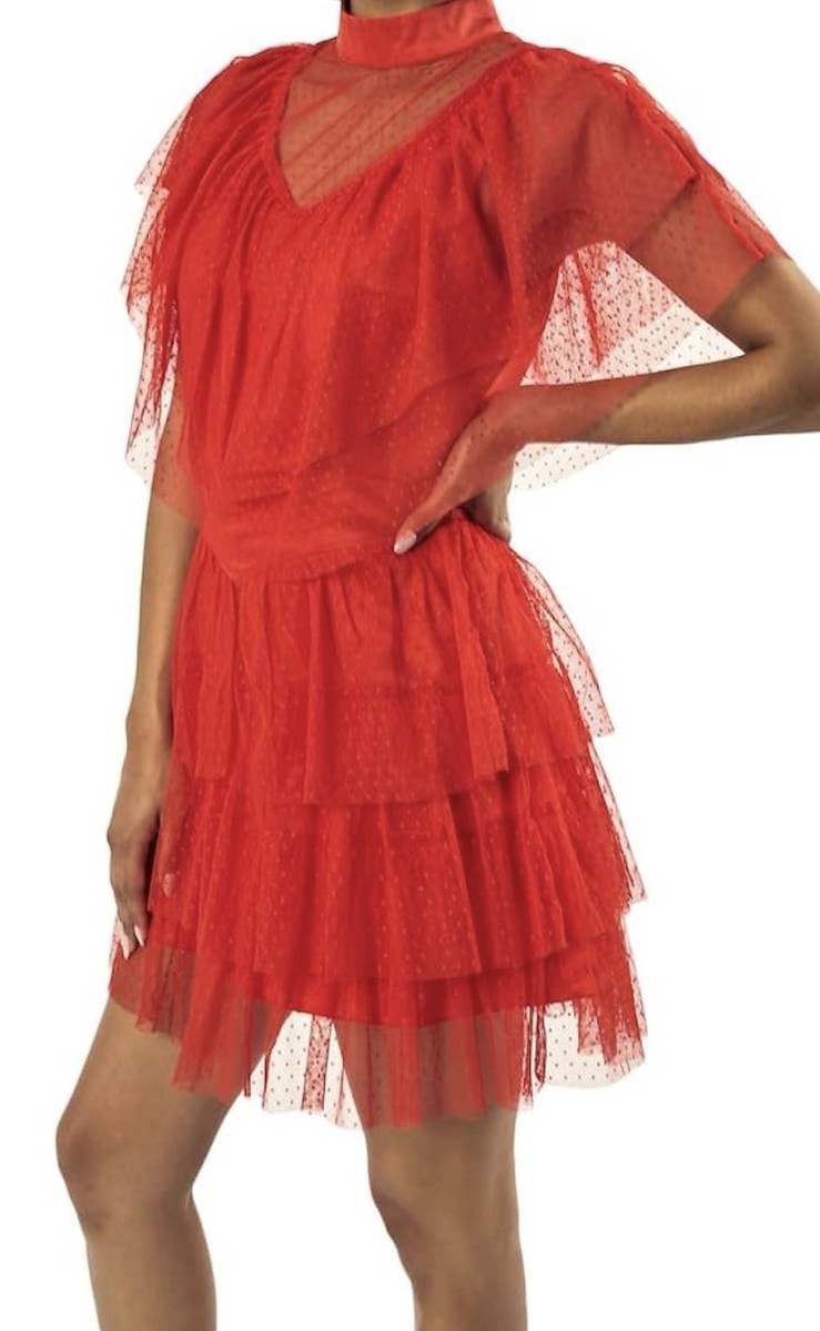 Beetlejuice Lydia Deetz Wedding Gown Red Cosplay Halloween Party Dress XXL  | eBay