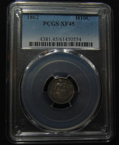 1862 Seated Liberty Half Dime - PCGS XF45