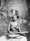Portrait of a Samoan woman with headdress and necklace 1910 OLD PHOTO