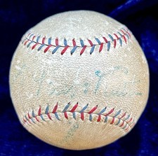 Babe Ruth, Lou Gehrig. 1930 New York Yankees Signed  Baseball JSA LOA RARE