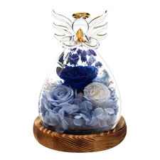 Gifts for Women Preserved Flowers Eternal Rose in Glass Angel Forever Flowers...