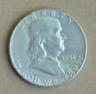 1951 Franklin Half Dollar Silver U.S Coin Fifty Cents 50c