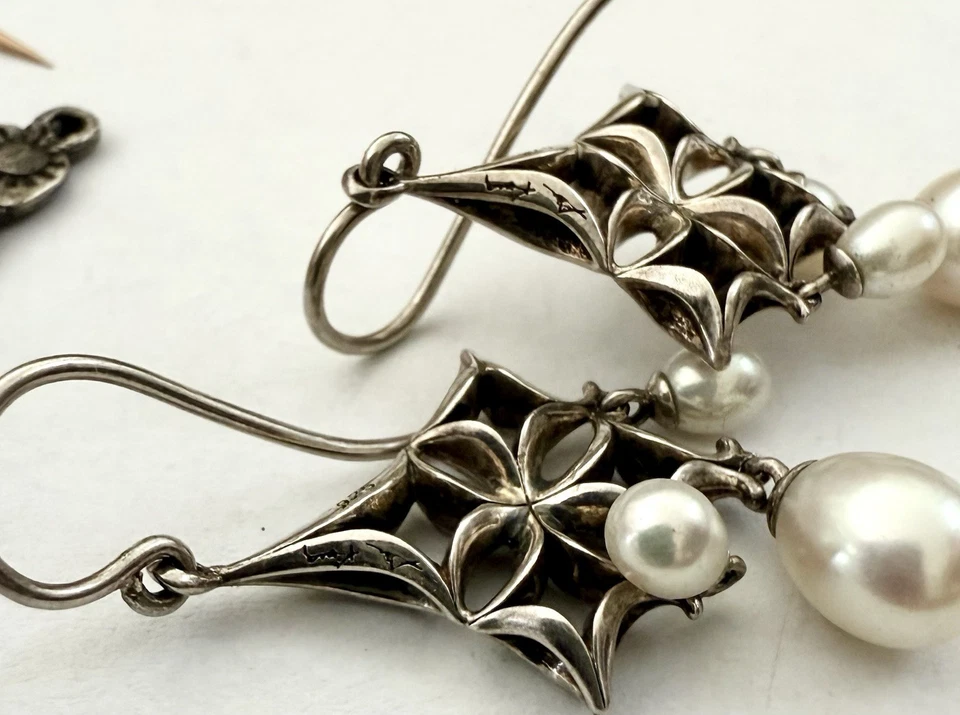 Ann King纯银泪珠珍珠吊坠耳环 — 第 2/2 张图片