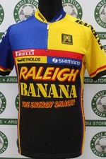 maglia ciclismo bike RALEIGH BANANA TG L F481 shirt maillot trikot jersey