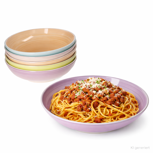 Pastello 6Er Set Spaghettiteller 800 Ml Steingut Bunt Pastell-Farben-image