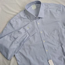Brooks Brothers Button Up Shirt Supima Milano Fit Non-Iron Stretch NEW 16.5 34