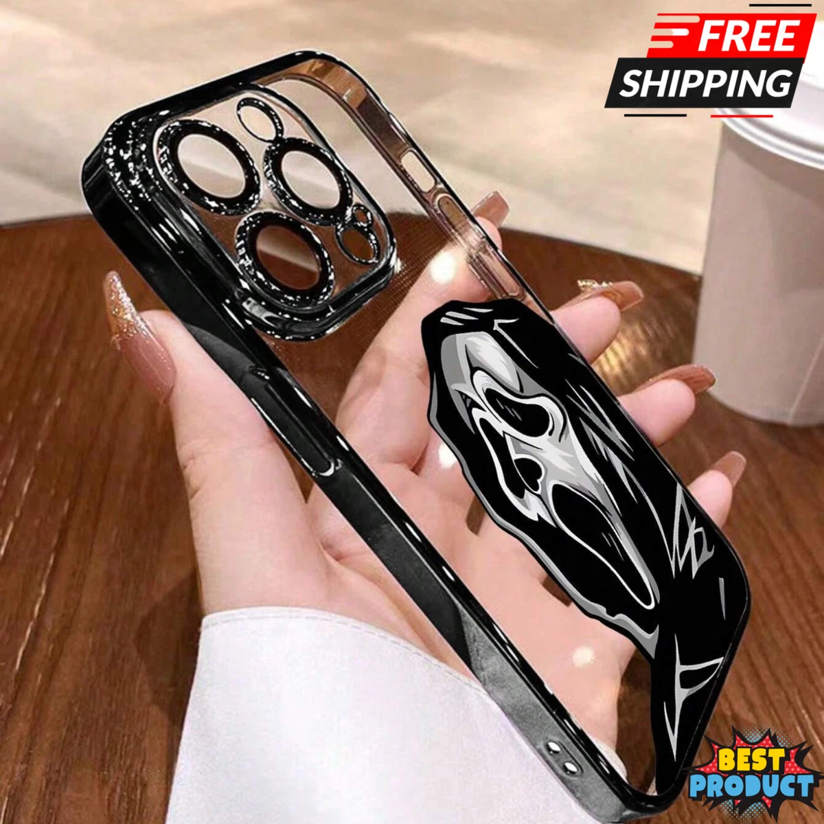 JOYLAND Cute Halloween Ghost Magnetic Clear Phone Case For IPhone 16 Pro,Lovely Printed Protective Transparent Case Unique Design Soft TPU Bumper Shockproof Case With Built-in Magnet Ring - View #10