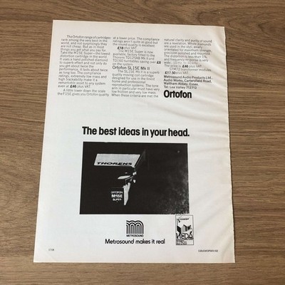 GRAM154 MAGAZINE ADVERT 11X8 ORTOFON SL15E MKII CARTRIDGE