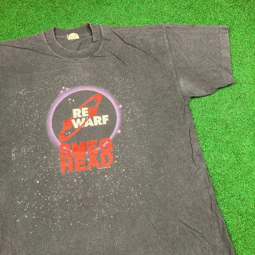 Vintage Red Dwarf Shirt Mens M Black 1994 Smeg Head Sci Fi Comedy TV Show 90s