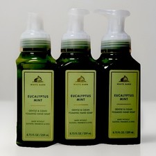 LOT OF 3 Bath Body Works EUCALYPTUS MINT Gentle Foaming Hand Soap FREE SHIP