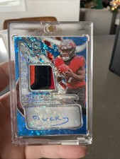 BUCKY IRVING RPA 2024 Panini Spectra Aspiring Patch Auto Neon Blue Prizm /50