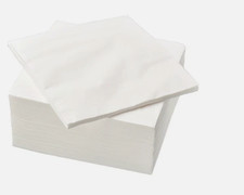 200x IKEA FANTASTISK Paper Napkin Highly Absorbent 3-Ply Paper White 40x40 cm