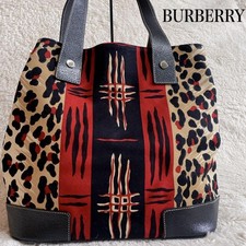 Burberry borsa tote in pelle tela nera unisex usata borsa da trasporto