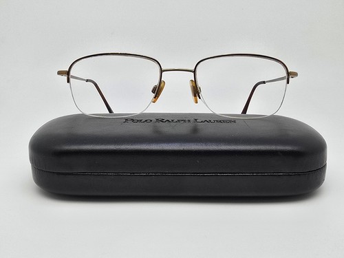 Polo Ralph Lauren Polo 1001 9012 Gold Semi Rimless Eyeglasses Frame w/ Case 51mm