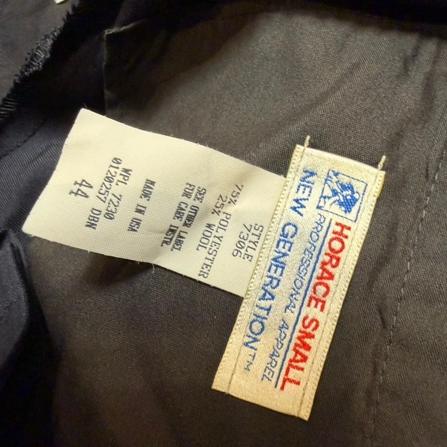 Horace Small Apparel Co Style 7306 Men's Navy Wool Blend Dress Pants 44R - Image 4 of 4