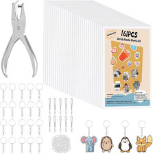 161 Pcs Shrink Paper Keychain Kit,30 Shrink Plastic Sheets for Teens Includes