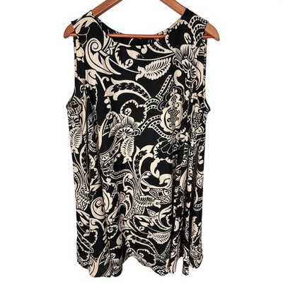 Asos Curve Semi Sheer Sleeveless Dress / Coverup Women's Black/Tan Size 18