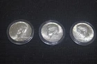 ( 3 ) UNCIRCULATED 40% SILVER 1970 ( D ) JOHN F. KENNEDY HALF DOLLARS FREE SHIP