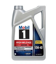 Mobil 1 High Mileage Full Synthetic Motor Oil 10W-40, 5 Quart