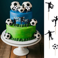 Fußball-Kuchendekoration – 10-teiliges Set Mit Spielern, Toren & Ball Für Mottopartys (rot/blau)