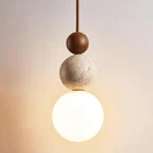 Spherical Natural Stone Pendant Light Modern Lamp Island Bedside