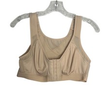Delimira Firm Support Full Coverage Bra Adjustable Front Closure 38B Beige
