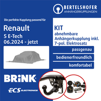 FüR Renault 5 E-Tech 06.2024-Jetzt AHK Abnehmbar +7Pol Spezifisch E-Satz NEU TOP