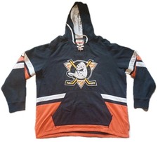 CCM Anaheim Mighty Ducks NHL Hockey Jersey Pullover Hoodie Retro Laced 2XL