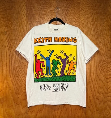 Single Stitch Keith Haring Double Sided Large Print Vintage vintage concert t-shirt, vintage, size L, single stitch, B+ condition