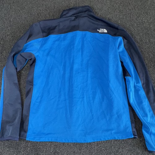 North Face Men’s Full Zip Fleece Sweater Size Large 2 Tone Blue Warm Mock Collar - Picture 5 of 7