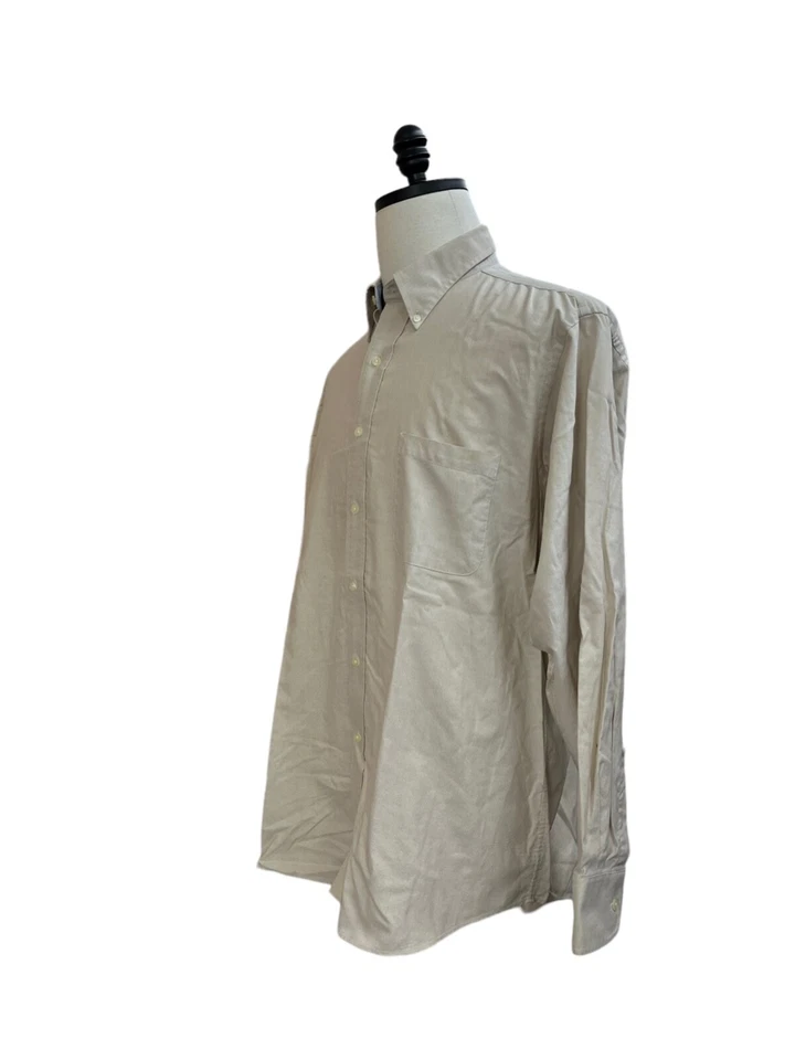 Chaps Mens Light Tan Classic Fit Oxford Dress Shirt XL - Image 2 of 4