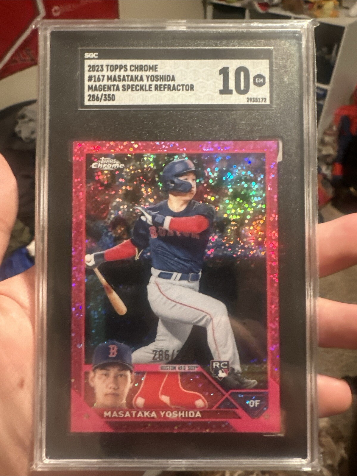 2023 Topps Chrome Sgc 10 Masataka Yoshida Magenta Speckle  Refractor #167 • /350