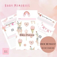 Baby Milestone Memories First Year Book Printable Digital Download