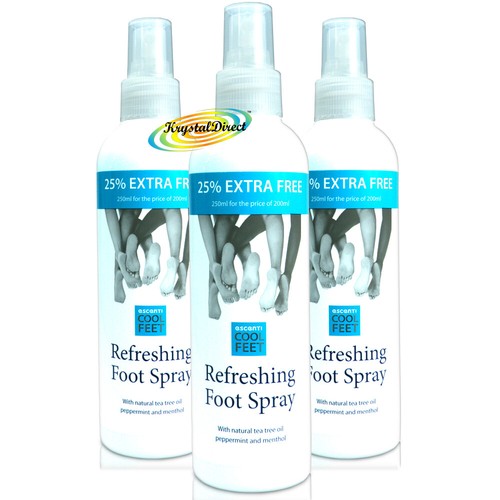 3x Escenti Cool Feet Refreshing Foot Spray 250ml With Tea Tree Oil & Menthol 5020535004606 eBay